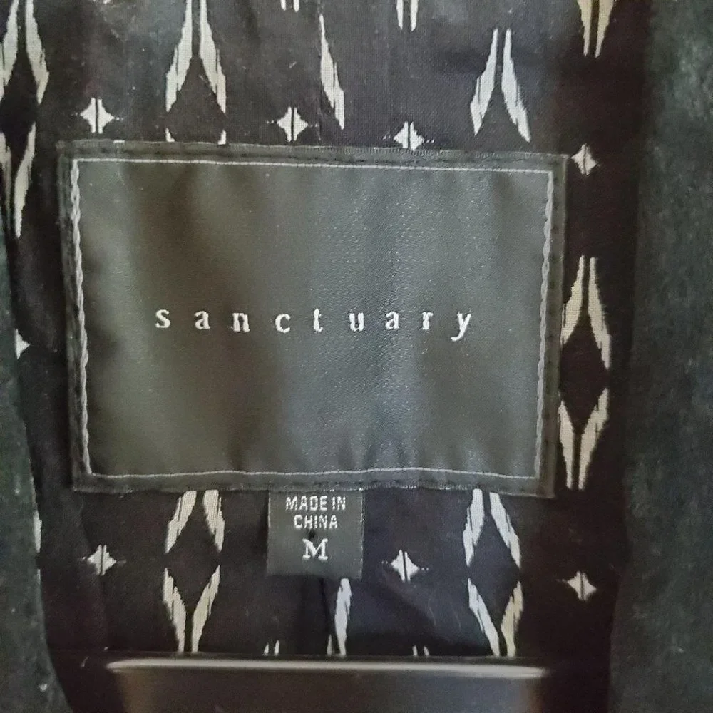 Sanctuary Womens Vest Black M 100% Genuine Leather Suede Fringe  Full Zip Moto